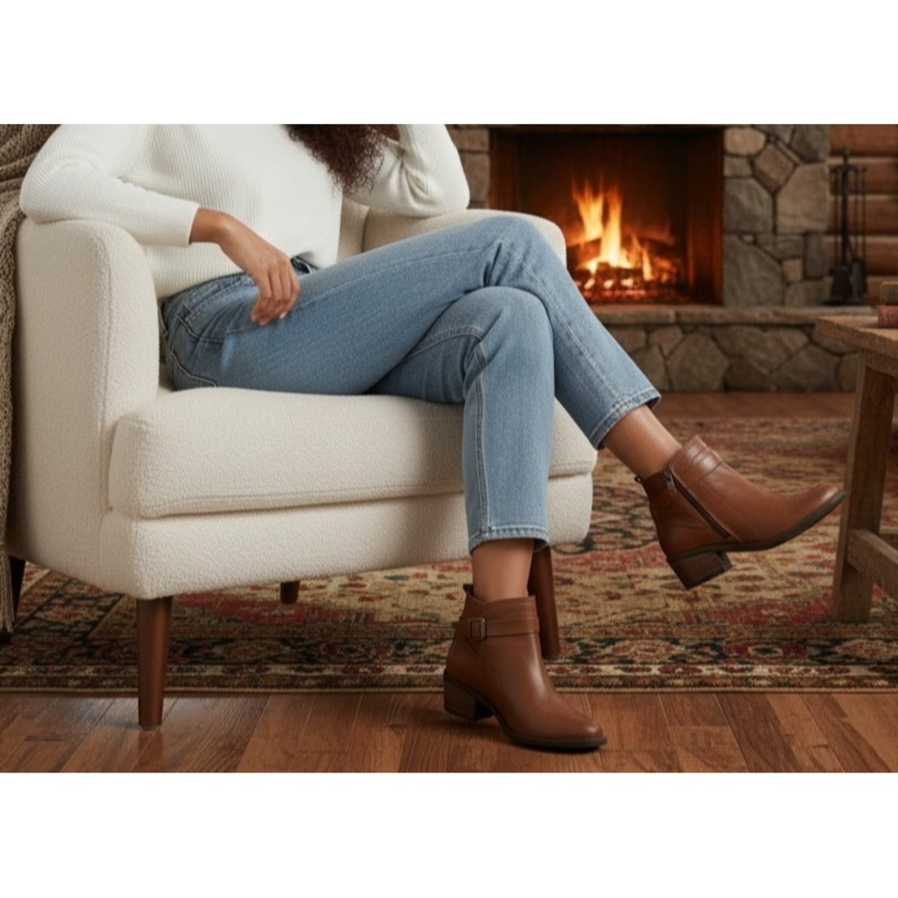 Vince Camuto Beamer Brown Western Ankle Boots 7.5